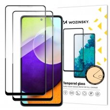 Ekrano apsauga Wozinsky Tempered Glass Full Glue Samsung Galaxy A52s 5G / A52 5G / A52 4G Juodais kraštais (tinka su dėklu) 2 VNT.
