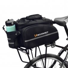 Bagažinės Krepšys Dviračiui su dėklu buteliukui Wozinsky bicycle bike pannier bag rear trunk bag with bottle case 35L Juodas (WBB19BK)