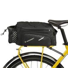 Dviračio Bagažinės Krepšys Wozinsky Bicycle Bike Pannier Bag Rear Trunk Bag with Shoulder Strap 9L Juodas (WBB22BK)