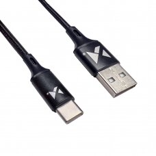 Kabelis Wozinsky USB - USB Type C 2,4A 1m Juodas (WUC-C1B)