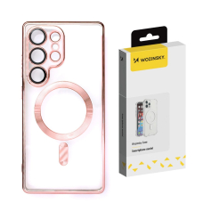 Wozinsky Electroplated dėklas su MagSafe Samsung Galaxy S25 - rožinis