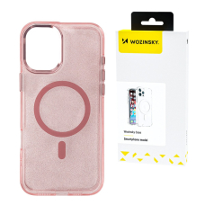 Wozinsky Glitter dėklas su MagSafe Samsung Galaxy S25 Ultra – rožinis su blizgučiais