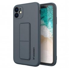 Wozinsky Kickstand Lankstaus Silikono Dėklas Su Stovu iPhone 12 Pro Max Tamsiai Mėlynas