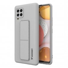 Dėklas Wozinsky Kickstand Samsung Galaxy A12 pilkas