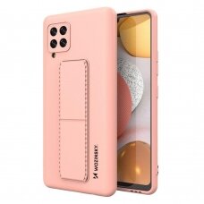 Dėklas su stovu Wozinsky Kickstand Case Samsung Galaxy A12 rožinis