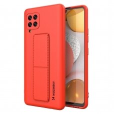 Dėklas Wozinsky Kickstand Samsung Galaxy A12 raudonas