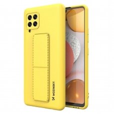 Dėklas Wozinsky Kickstand Samsung Galaxy A12 geltonas