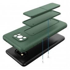 Wozinsky Kickstand Lankstaus Silikono Dėklas Su Stovu Xiaomi Poco X3 NFC / Poco X3 Pro Juodas