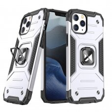 Dėklas Wozinsky Ring Armor Case iPhone 13 sidabrinis