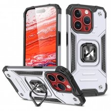 Dėklas Wozinsky Ring Armor iPhone 15 Pro Max - Sidabrinis