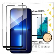Ekrano apsauga Wozinsky Full Glue iPhone 14, iPhone 13 Pro / iPhone 13 Juodais kraštais (tinka su dėklu) 2 VNT.