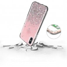 Blizgus TPU dėklas Wozinsky Star Glitter Samsung Galaxy A42 5G rožinis