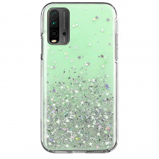 Blizgus TPU dėklas Wozinsky Star Glitter Xiaomi Poco M3/ Redmi 9T žalias