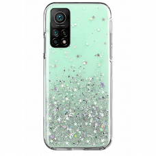 Blizgus TPU dėklas Wozinsky Star Glitter Xiaomi Redmi Note 10 Pro žalias