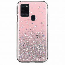 Dėklas Wozinsky Star Glitter Shining Cover skirta Samsung Galaxy M21 Rožinis