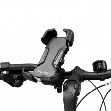 Laikiklis Wozinsky strong phone holder for the handlebar of a bicycle, motorcycle, scooters Juodas (WBHBK6)