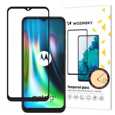 Ekrano apsauga Wozinsky Tempered Glass Motorola Moto G9 Play / Moto E7 Plus Juodais kraštais (tinka su dėklu)