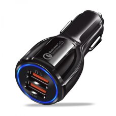 Akcija! Wozinsky Universal Car Charger 2X Usb Quick Charge 3.0 Qc3.0 3.1A Black (Wcc-02)