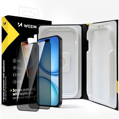 iPhone 18 Pro Max Wozinsky EasyFit Privacy Glass privatumo apsauginis stiklas (2 vnt.) iPhone 18 Pro Max Wozinsky EasyFit Privacy Glass privatumo apsauginis stiklas (2 vnt.)