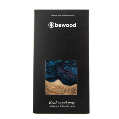 Dėklas iš Medžio ir Resino skirta iPhone 12/12 Pro MagSafe Bewood Unique Neptune - Navy Mėlynas &amp  Juodas 3