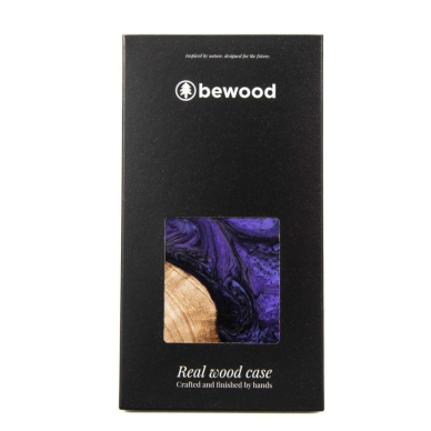 Dėklas iš Medžio ir Resino skirta iPhone 14 Pro Max MagSafe Bewood Unique violetinis - Purple and Juodas 3