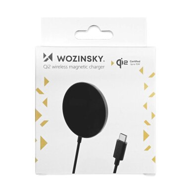 Belaidis įkroviklis Wozinsky 15W Wireless Qi2 – juodas 3 Belaidis įkroviklis Wozinsky 15W Wireless Qi2 – juodas 3