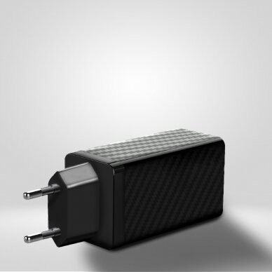 Wozinsky 65W GaN charger with USB ports, USB C supports QC 3.0 PD Juodas (WWCG01) 1