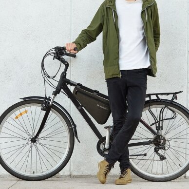 Krepšys Dviračiui montuojamas ant rėmo Wozinsky bicycle bag for the bicycle frame 8L Pilkas (WBB15BK) 4