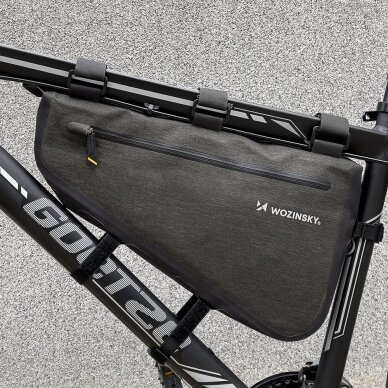 Krepšys Dviračiui montuojamas ant rėmo Wozinsky bicycle bag for the bicycle frame 8L Pilkas (WBB15BK) 9