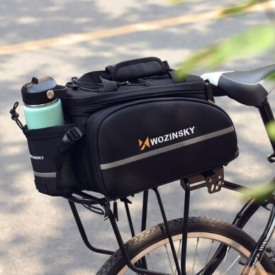 Bagažinės Krepšys Dviračiui su dėklu buteliukui Wozinsky bicycle bike pannier bag rear trunk bag with bottle case 35L Juodas (WBB19BK) 1