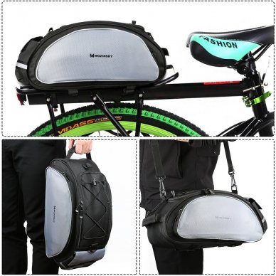 Wozinsky Bicycle Bike Pannier Bag Rear Trunk Bag With Shoulder Strap 13L Juodas (Wbb1Bk) 4