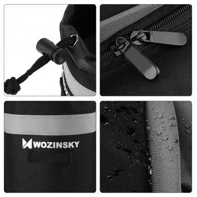 Wozinsky Bicycle Bike Pannier Bag Rear Trunk Bag With Shoulder Strap And Bottle Case 6L Black (Wbb3Bk) 2