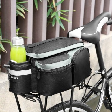 Wozinsky Bicycle Bike Pannier Bag Rear Trunk Bag With Shoulder Strap And Bottle Case 6L Black (Wbb3Bk) 6