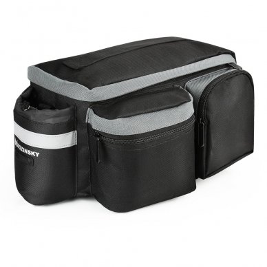 Wozinsky Bicycle Bike Pannier Bag Rear Trunk Bag With Shoulder Strap And Bottle Case 6L Black (Wbb3Bk)