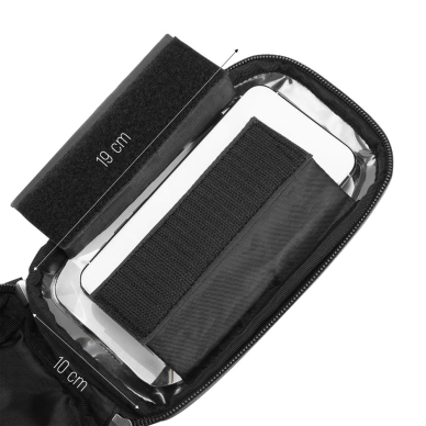 Krepšys Dviračiui montuojamas ant vairo + Telefono Laikiklis pritaikytas liečiamajam ekranui Wozinsky Bicycle Front Frame Handlebar Bag Touch Screen Phone Holder 1L Juodas (WBB16BK) 11