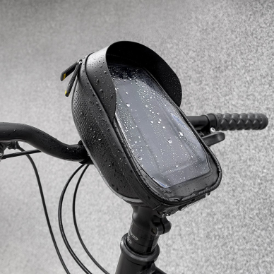 Krepšys Dviračiui montuojamas ant vairo + Telefono Laikiklis pritaikytas liečiamajam ekranui Wozinsky Bicycle Front Frame Handlebar Bag Touch Screen Phone Holder 1L Juodas (WBB16BK) 17