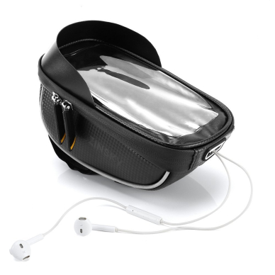 Krepšys Dviračiui montuojamas ant vairo + Telefono Laikiklis pritaikytas liečiamajam ekranui Wozinsky Bicycle Front Frame Handlebar Bag Touch Screen Phone Holder 1L Juodas (WBB16BK) 7