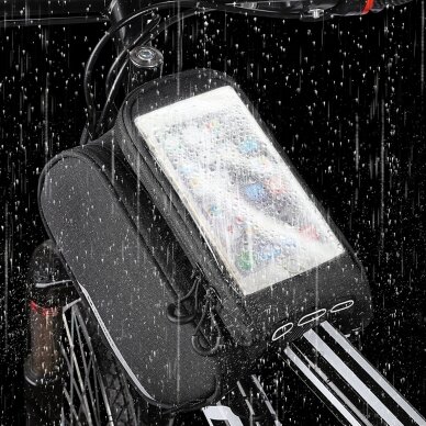 Wozinsky Bike Front Storage Bag Bicycle Frame Phone Case 6,5 Inch Max 1,5L Juodas (Wbb7Bk) 4