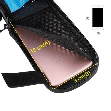 Wozinsky Bike Front Storage Bag Bicycle Frame Phone Case 6,5 Inch Max 1,5L Juodas (Wbb7Bk) 6
