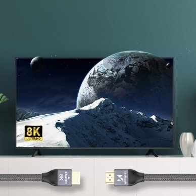 Kabelis Wozinsky HDMI 2.1 8K 60 Hz 48 Gbps / 4K 120 Hz / 2K 144 Hz 1m Pilkas (WHDMI-10) 7