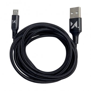 Kabelis Wozinsky USB - microUSB 2,4A 1m Juodas (WUC-M1B) 3 Kabelis Wozinsky USB - microUSB 2,4A 1m Juodas (WUC-M1B) 3