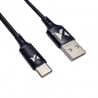 Kabelis Wozinsky USB - USB Type C 2,4A 1m Juodas (WUC-C1B) 1