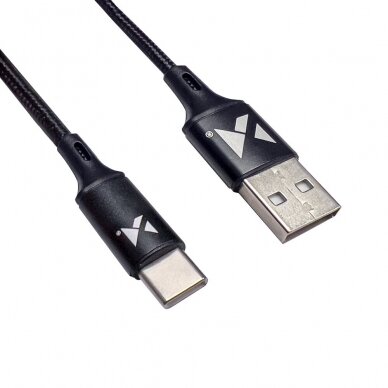 Kabelis Wozinsky USB - USB Type C 2,4A 2m Juodas (WUC-C2B) 2 Kabelis Wozinsky USB - USB Type C 2,4A 2m Juodas (WUC-C2B) 2