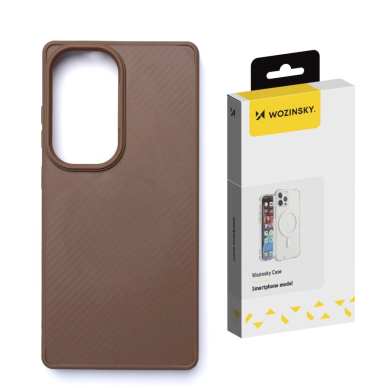 Wozinsky Carbon Fiber dėklas su MagSafe Samsung Galaxy S25 - rudas