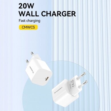Wozinsky CMWCS USB-C PD 20W wall Įkroviklis - baltas 4 Wozinsky CMWCS USB-C PD 20W wall Įkroviklis - baltas 4