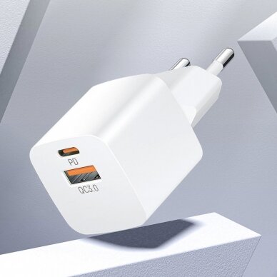 Wozinsky CMWCW 20W USB-C / USB-A wall Įkroviklis - baltas 6 Wozinsky CMWCW 20W USB-C / USB-A wall Įkroviklis - baltas 6