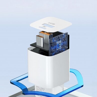 Wozinsky CMWCW 20W USB-C / USB-A wall Įkroviklis - baltas 8 Wozinsky CMWCW 20W USB-C / USB-A wall Įkroviklis - baltas 8