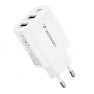 Wozinsky CWCUCW 30W USB-C / 2 x USB-A wall Įkroviklis - baltas 1 Wozinsky CWCUCW 30W USB-C / 2 x USB-A wall Įkroviklis - baltas 1