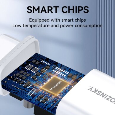 Sieninis įkroviklis Wozinsky CWCUCW 30W USB-C / 2x USB-A – baltas 7
