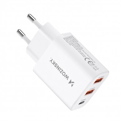Wozinsky CWCUCW 30W USB-C / 2 x USB-A wall Įkroviklis - baltas 3 Wozinsky CWCUCW 30W USB-C / 2 x USB-A wall Įkroviklis - baltas 3